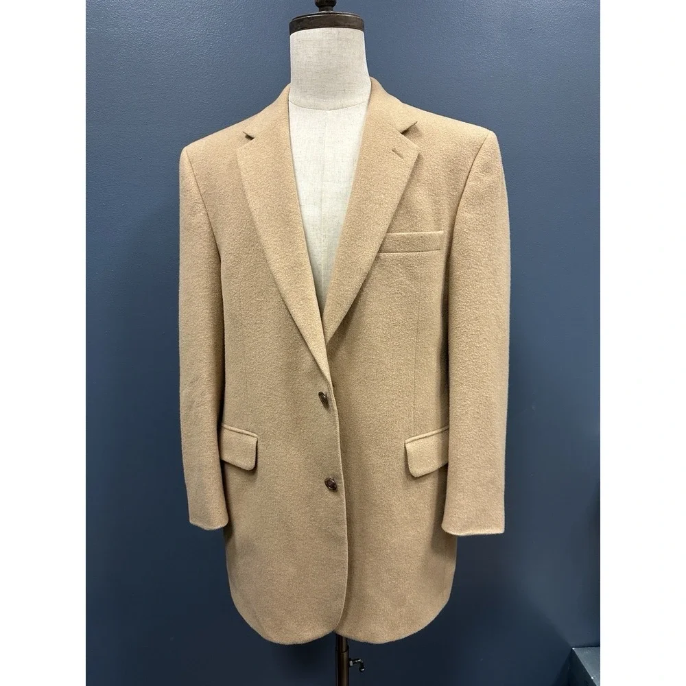 Jos A Bank 100% Camel Hair Blazer‎ Men's 43L Tan Sport Coat Classic Jacket